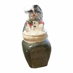Magic Creations Snowman container with a candle inside 11 oz